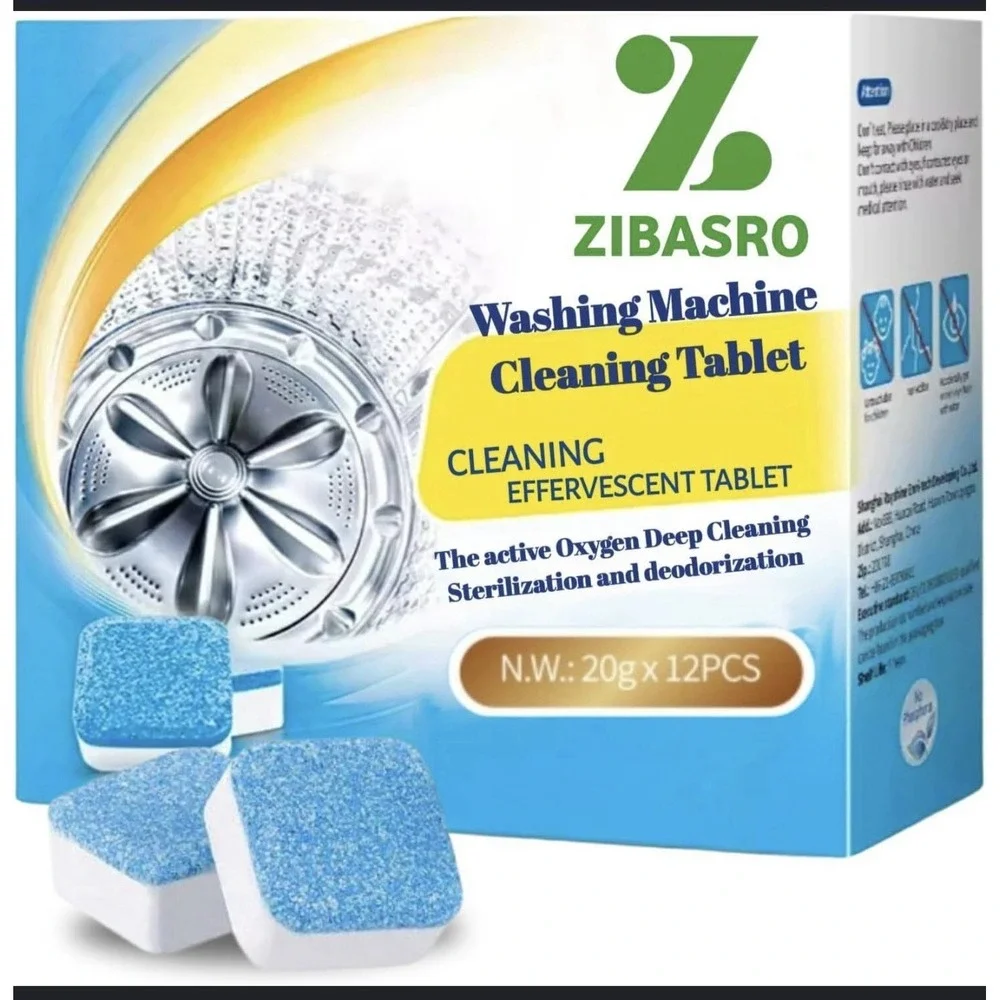 ZIBASRO Washing Machine Cleaning Tablets 5 boxes of 12 Packs  60 tablets total